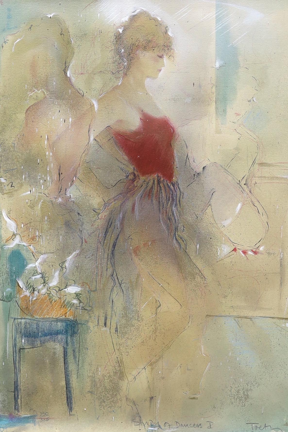 Janet Treby (b.1955) limited edition print, 'Study of Dancers I', signed in pencil, 290/385, 75 x 52cm